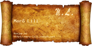 Merő Lili névjegykártya